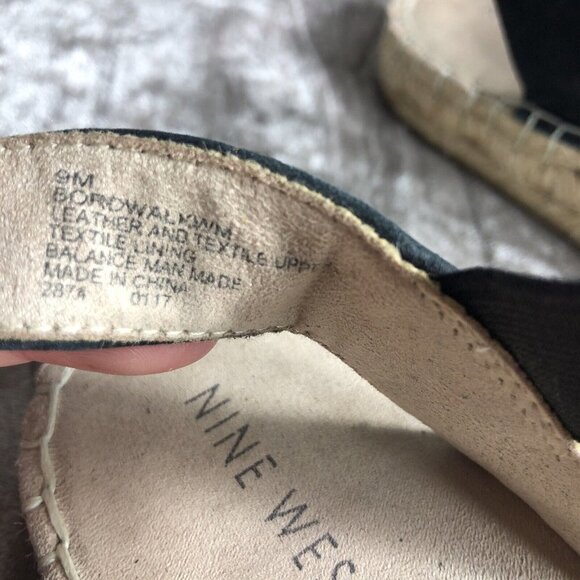 Nine West Boardwalk Sandals black size 9 platform espadrille - Picture 10 of 14